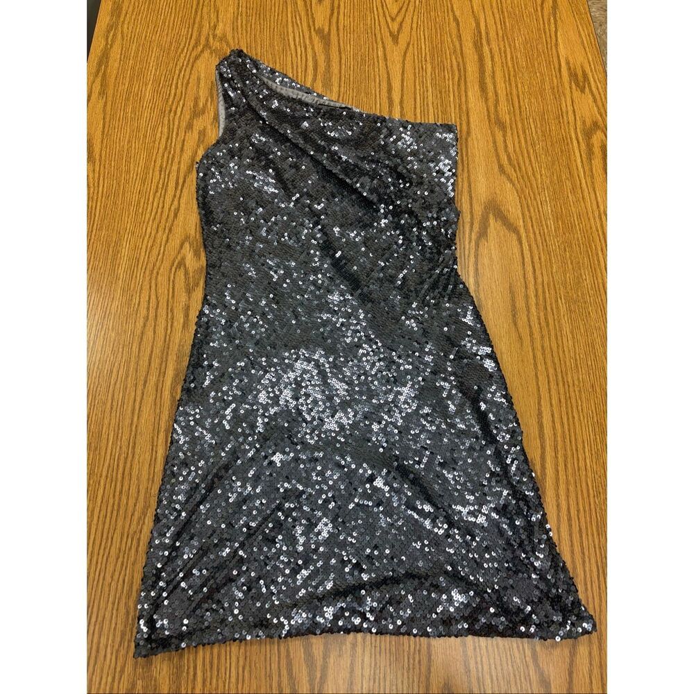 ABS by Allen Schwartz women’s sequin one shoulder dress